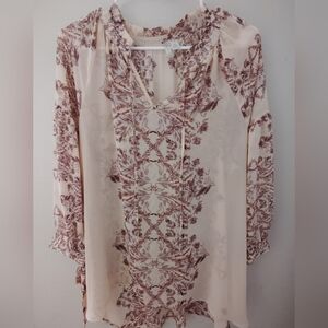 🦋Cato Floral Blouse - Cream and Brown